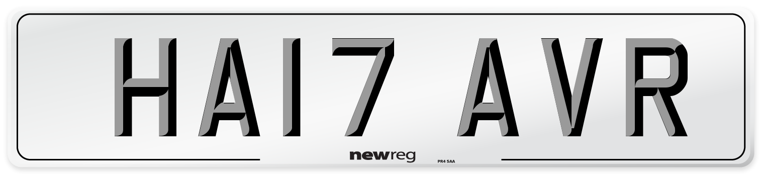 HA17 AVR Number Plate from New Reg